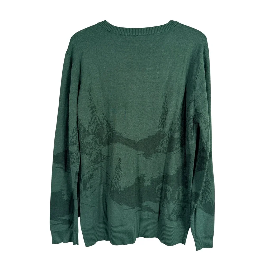 Dr. Seuss The‎ Grinch Sweater Mens XL Green Graphic Knit Holiday Crewneck NEW